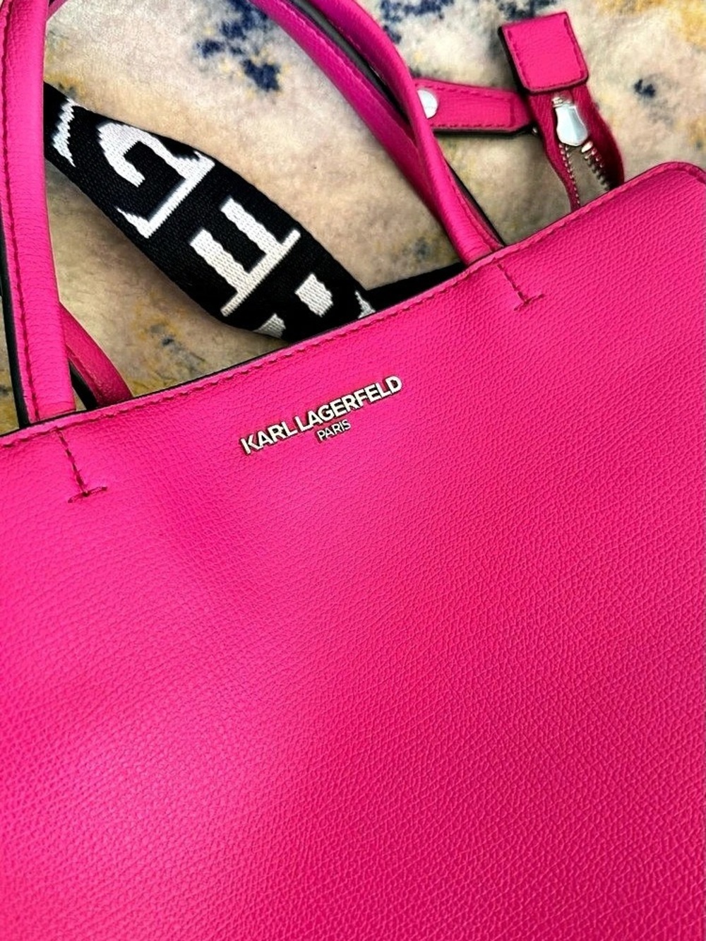Karl Lagerfeld Pink Tote Bag Like New